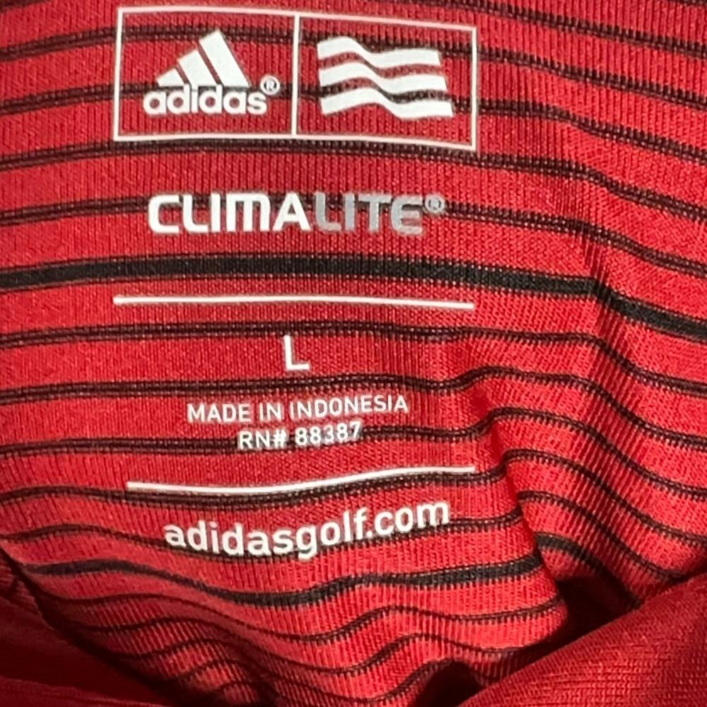 Adidas Pinehurst 1895 US Open 2014 Golf Polo Shirt Mens Large Red Black Striped - Picture 9 of 13